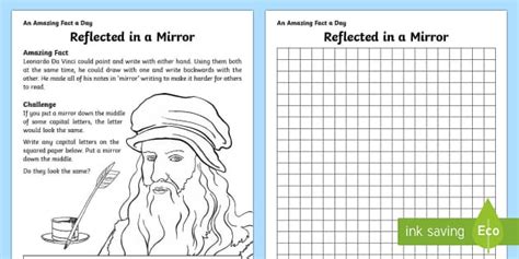 Mirror Reflections Worksheet (teacher made) - Twinkl