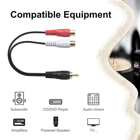 Buy VCELINK RCA Y Splitter (8 Inch), 1 Male to 2 Female Stereo Audio ...