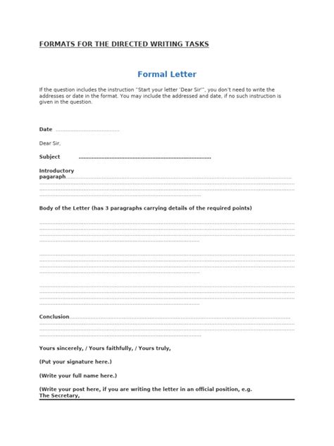 Image result for Directed Writing Format