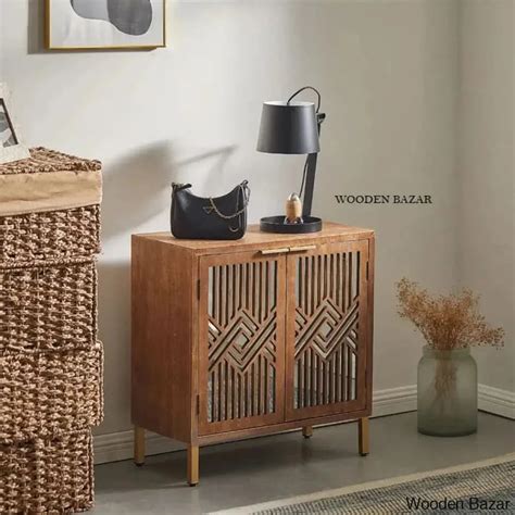 Kaysen 2 Door Accent Cabinet Modern Mirror Fronts Clean-Lined ...