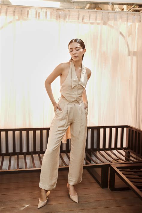 Linen knot vest coord set – Puneetkapoorlabel