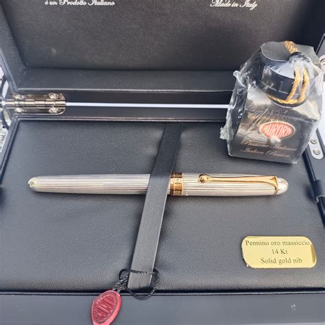 Aurora 88 925 Sterling Silver 14Kt Gold GT Fountain Pen 816 – Vintage ...
