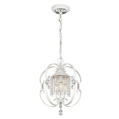 Golden Lighting Ella 3-Light French White Glam Crystal Chandelier in ...
