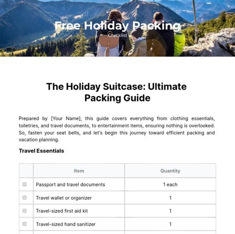Free Packing Checklist Templates, Editable and Printable