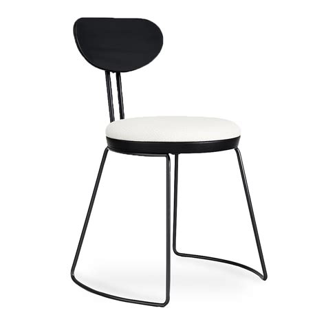 Viboko - Metal Dining Chair, Upholstered Seat, Ash/Oak/Beech Back ...