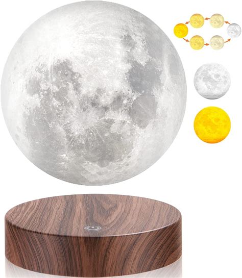 Levitating Moon Lamp, Magnetic Levitation Spinning 3D Printing Light ...