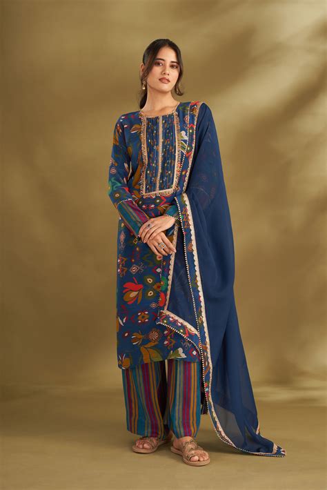 Royal Blue Printed Kurta Set – Affroz.com