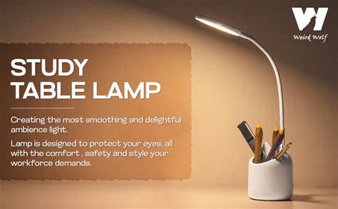 Buy WEIRD WOLF 3 Colour Mode LED Study/Table/Desk Lamp with Pen Holder ...