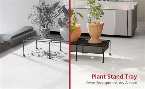Lifelong Set of 4 Plant Stand with Detachable Tray & 65Kg Capacity ...