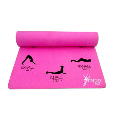 Gravolite Sun Salutation Yoga Mat 6 Feet Length & 2 Feet Wide , 4 MM ...