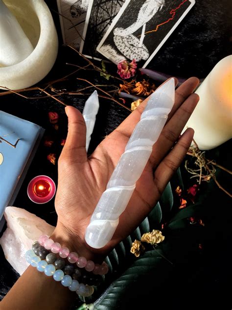 Selenite Spiral Wand (Satin Spar Selenite) | Stone for Spiritual work ...
