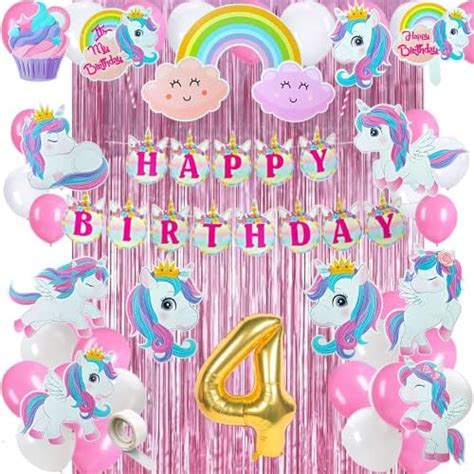 Party Propz Unicorn Theme Birthday Decorations Kit - 77Pcs Unicorn ...