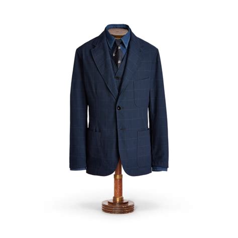Indigo Windowpane Sport Coat for Men | Ralph Lauren® IN