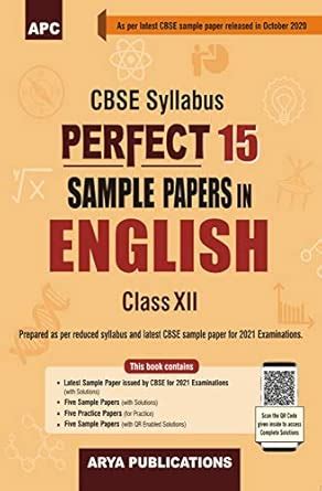 Perfect 15 Sample Papers in English-Core Class-XII : Subject Experts ...