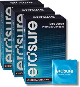Erosure Extra Dotted Condoms For Men | With Disposable Pouch ...