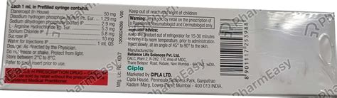 Buy Etacept 50 MG/ML Solution For Injection (1) Online at Flat 15% OFF ...