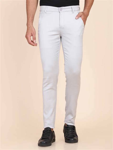 Men Grey Slim Fit Chinos – Tahvo India