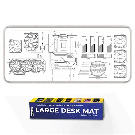 PC Build Blueprint Technical Gaming Setup Deskmat – GoThirff