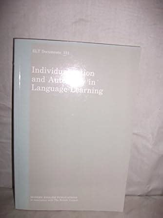 Buy Autonomy And Individualization In Language Learning Book Online at ...