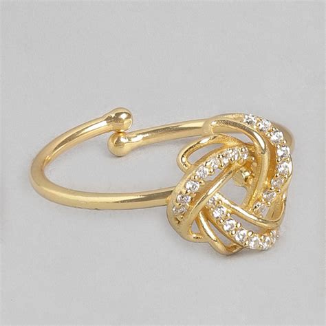 Mesmerizing Gold Weave 925 Sterling Silver Gold plated Adjustable Ring ...