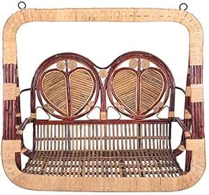 Jairi Double Seater Cane Swing with Cushion and Swing Accessories ...