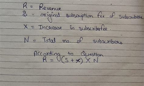 If the annual if the annual subscription is increase by X rs per ...
