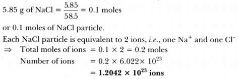 Compute the number of ions present in 5.85 g of sodium chloride - CBSE ...