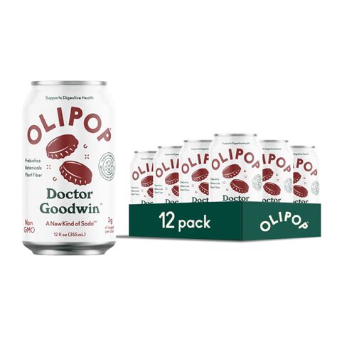 OLIPOP Prebiotic Soda, Doctor Goodwin, 12 fl oz, 12 Pack, Refrigerated ...