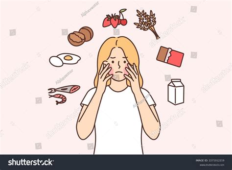 Unhappy Girl Problems Due Allergies Skin庫存向量圖（免版稅）2271012219 | Shutterstock
