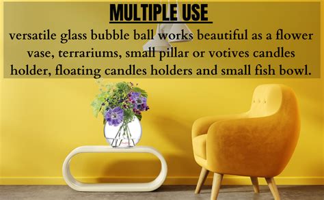 Craftfry Glass Round Vase for Home Decoration - Terrarium Glass Bubble ...