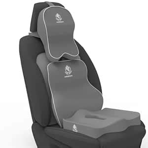MRRON Memory Foam Car Seat Cushion Combo – Backrest, Coccyx Cushion ...