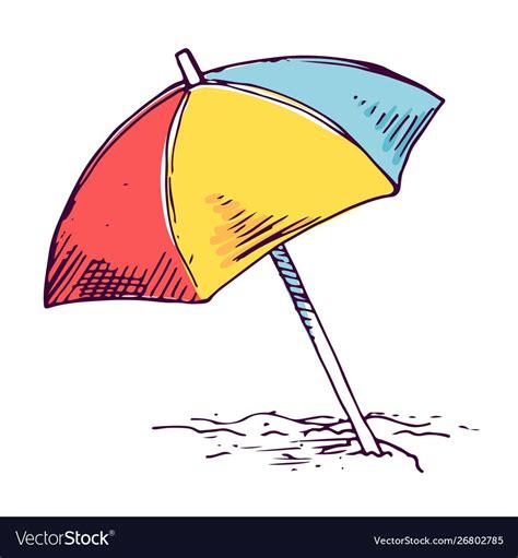 beach umbrella drawing easy