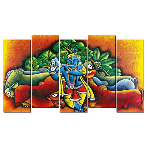 Poster N Frames Split Painting/Frames of 5 Panel of Krishna 14702 ...