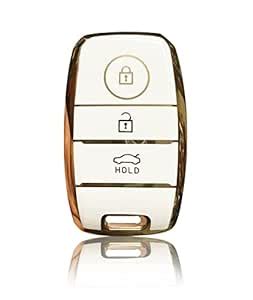 E-GENERIX® Piano Finish Golden Borders TPU Key Cover Compatible for ...