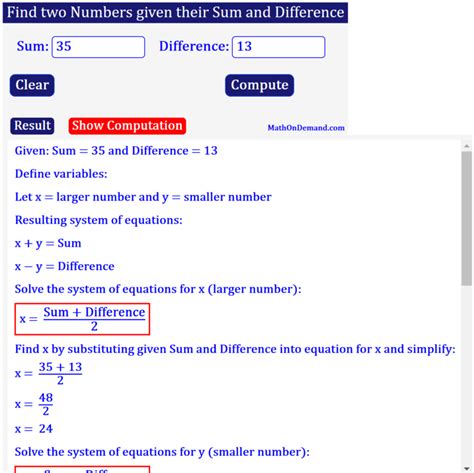 Image result for Difference Between Two Numbers Name