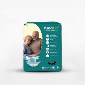 KINDFIT Tape Style Adult Diapers, Medium, Pack of 1 (10 units) Adult ...