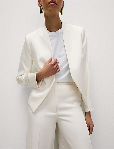 Buy Satin Collarless Blazer at Marks & Spencer