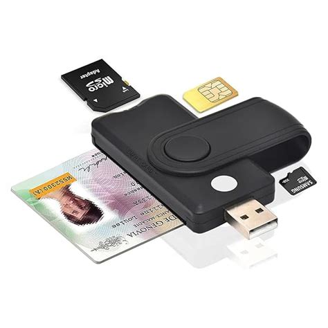 Aiyingmei CAC Smart Card Reader, 5 in 1 DOD Military USB SIM/SD/TF/ID ...