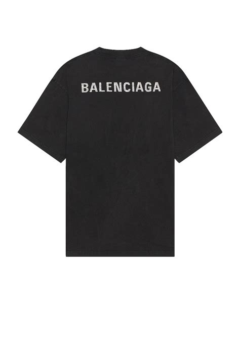 Balenciaga Large Fit Crystal Bling T-Shirt in Black & Silver | FWRD