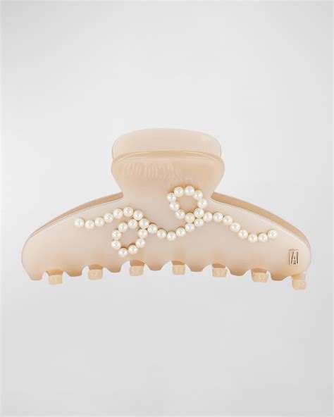 Alexandre de Paris Swarovski Pearl Acetate Jaw Hair Clip - Medium ...