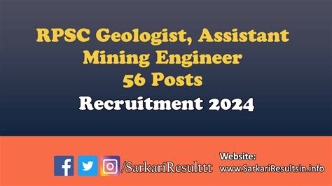 RPSC Geologist, Assistant Mining Engineer AME Recruitment 2024 Apply ...