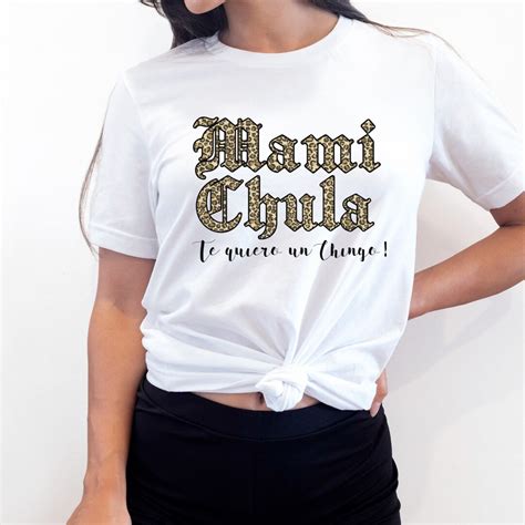 Mothers Day Gift Shirt in Spanish, Cheetah Print Mami Chula, Mom Tshirt ...