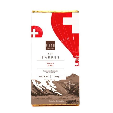 LA FÊTE CHOCOLAT | Barra Chocolate Bitter Suizo | 53% cacao | 100 g