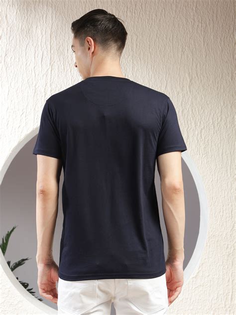 COBB NAVY BLUE PRINTED ROUND NECK T-SHIRT – Cobbitalyofficial