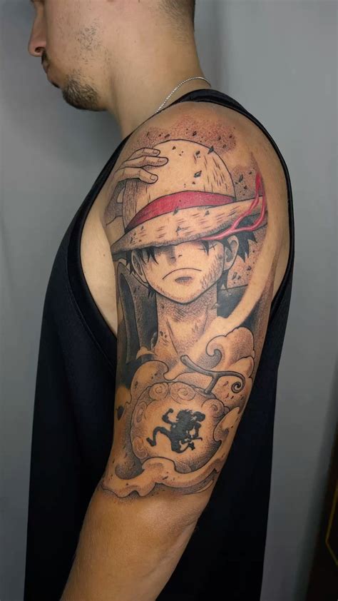 Luffy one piece tattoo nel 2025 | Tatuaggi, Tatuaggi gambe, Idee per ...