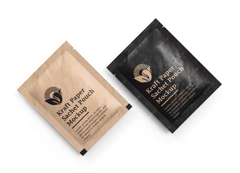 Premium PSD | Kraft paper sachet pouch package mockup
