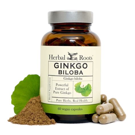 Herbal Roots Organic Ginkgo Biloba | 1,400mg/Serving | 60 Vegan Capsules - Walmart.com