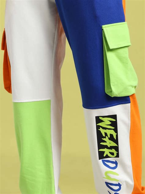 NICE MULTI POCKET COLORBLOCK RELAXED-FIT JOGGERS MULTI