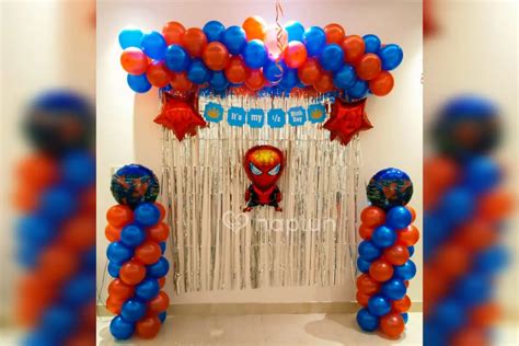 Spiderman Theme for 6 month birthday decoration at home in Bangalore