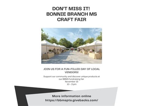 Craft and Vendor Fair - Bonnie Branch Middle School 2026, Bonnie Branch ...